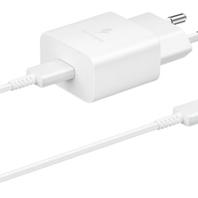 CARGADOR SAMSUNG 1XUSB C DE 15W+CABLE USB C BLANCO