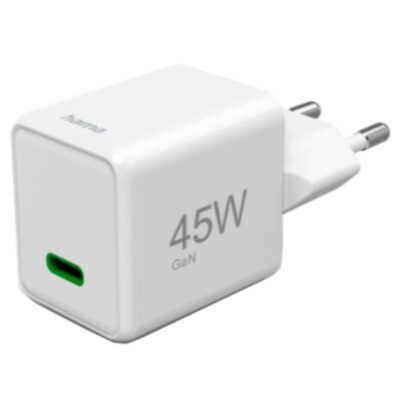 CARGADOR HAMA 00201983 1XUSB C GAN 45W BLANCO