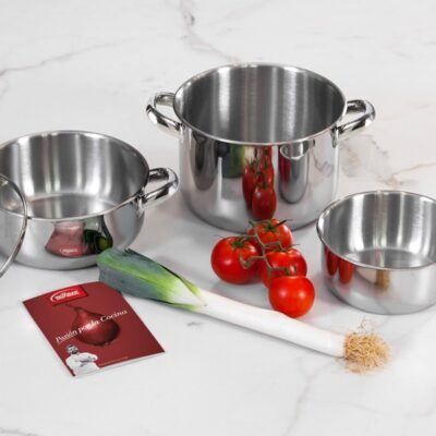 BATERIA COCINA INOXIBAR FORMA ACERO 3CUERP+1TAP.CR