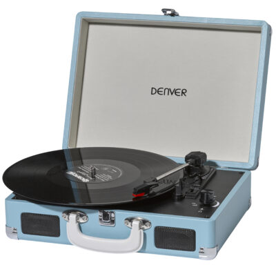 TOCADISCOS DENVER VPL-120 AZUL MALETIN ALTAVOCES