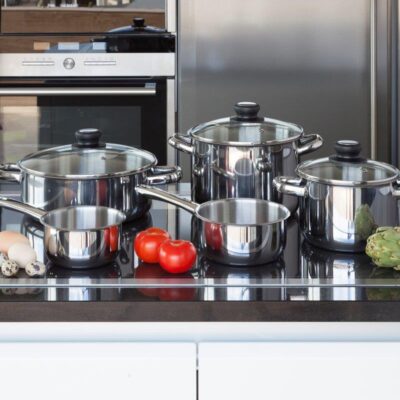 BATERIA COCINA INOXIBAR FORMA ACERO 5CUERP+3TAP CR