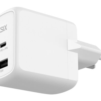 CARGADOR KSIX 1XUSB C + 1XUSB A GAN 45W BLANCO