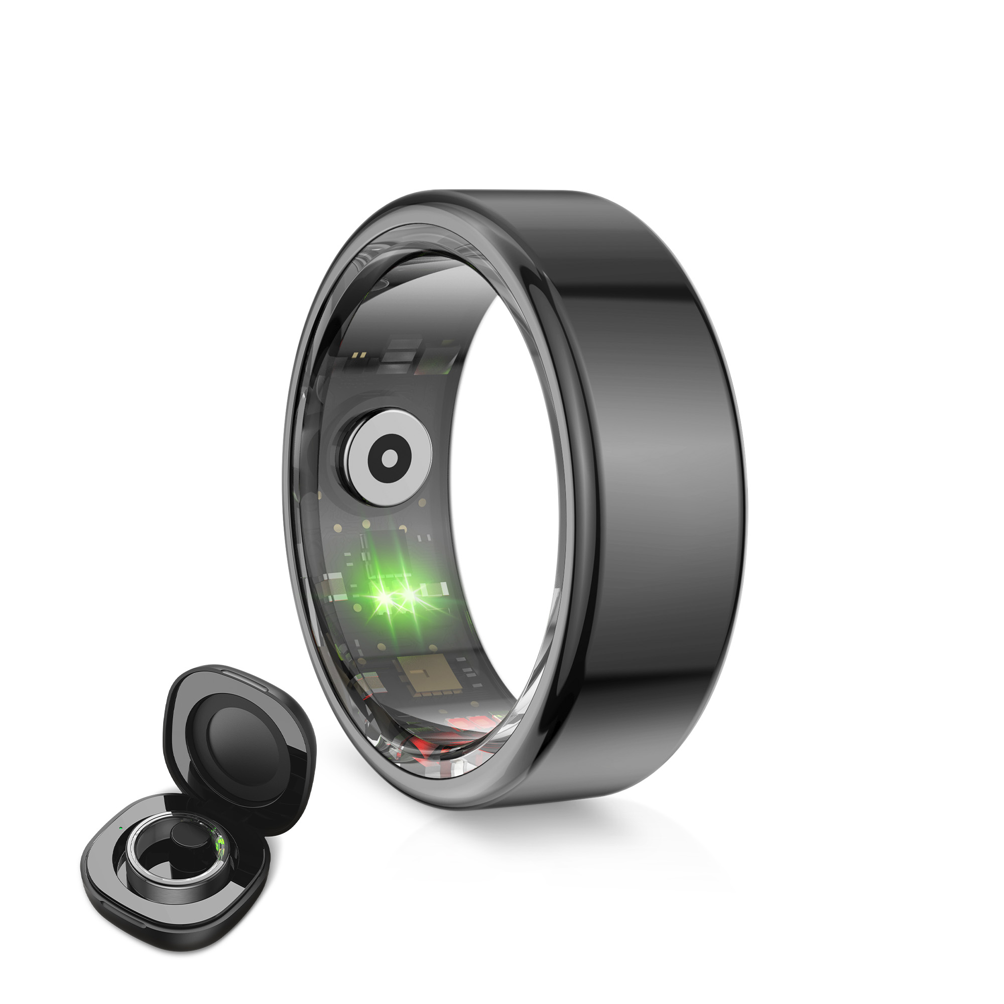 SMARTRING KSIX SATURN NEGRO S TALLA 9 18,9 mm