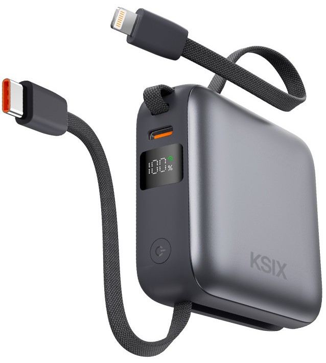 POWERBANK KSIX 10K 1xUSB C + CAB INT USB C+LIGHTN