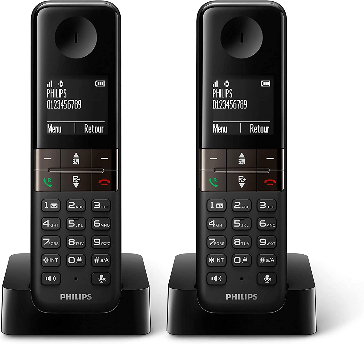 TELEFONO DECT PHILIPS D4702B/34 DUO BLACK 1,8