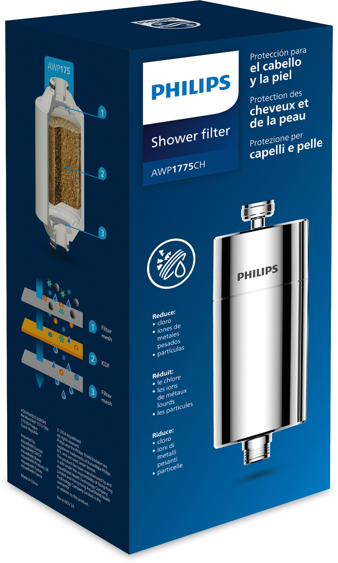 FILTRO PHILIPS AWP1775CH/10 DUCHA CROMADO 50000L