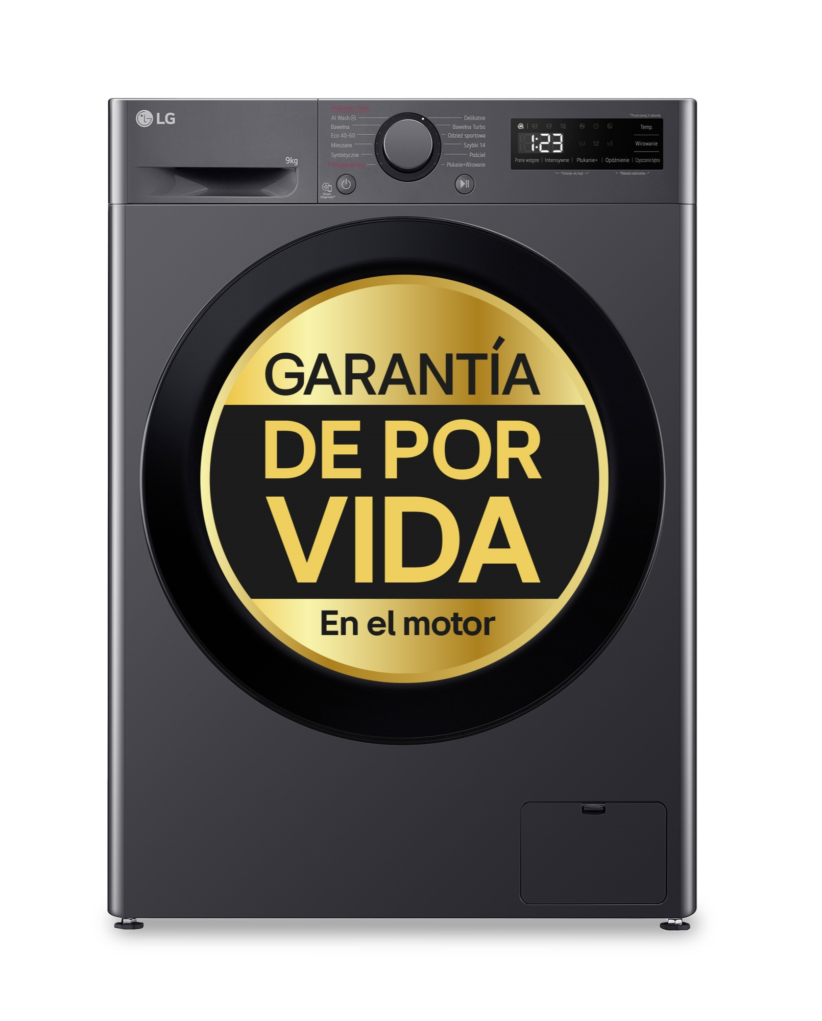 LVD. LG F4WR5009A6M 9K 1400R INOX GRAFITO STEAM