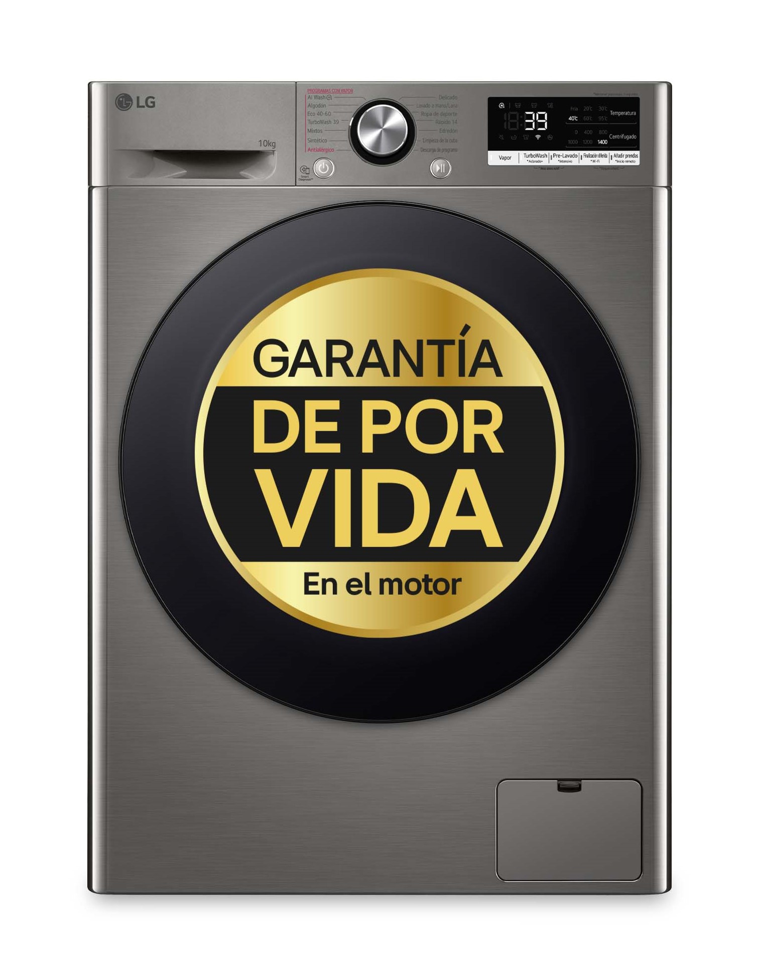 LVD. LG F4WR7010AGS 10K 1400R INOX STEAM+ WIFI