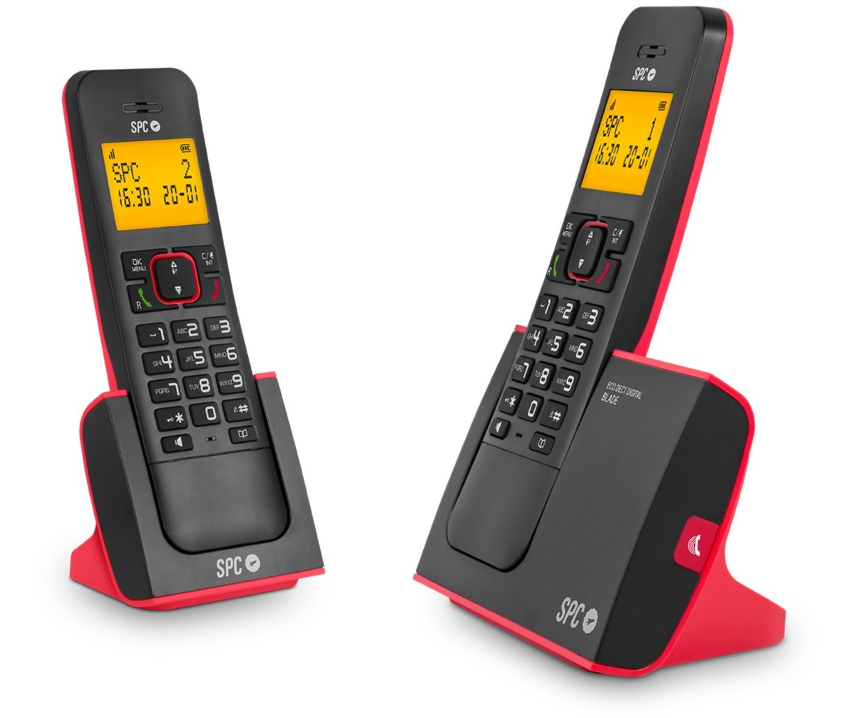 TELEFONO DECT SPC 7292RC2 BLADE DUO NEGRO/ROJO