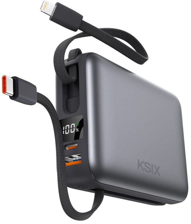POWERBANK KSIX 20K 1xUSB C + CAB INT USB C+LIGHTN
