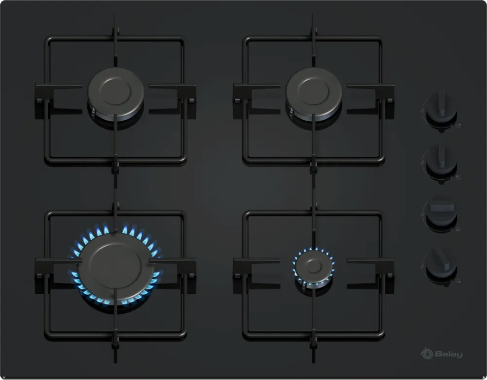 ENCIM. BALAY 3ETG464SB 4F 60CM GAS BUT INT NEGRO