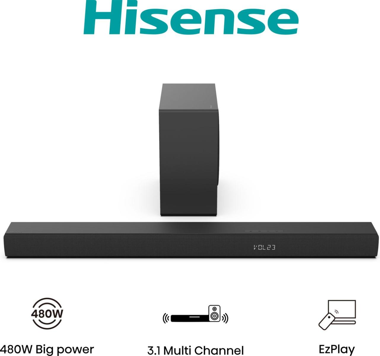 BARRASONIDO HISENSE HS3100 3.1 480W DOLBY AUDIO BT